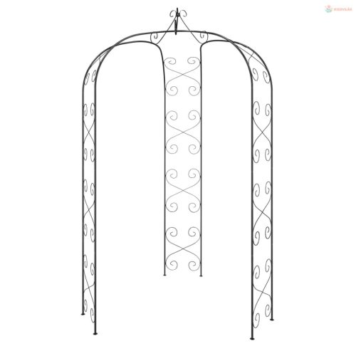 Fekete acél kerti boltív Ø180 x 255 cm