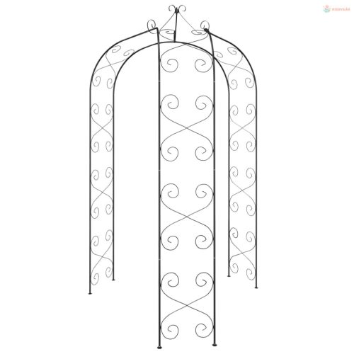 Fekete acél kerti boltív Ø180 x 255 cm
