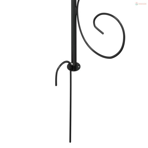 Fekete acél kerti boltív Ø180 x 255 cm