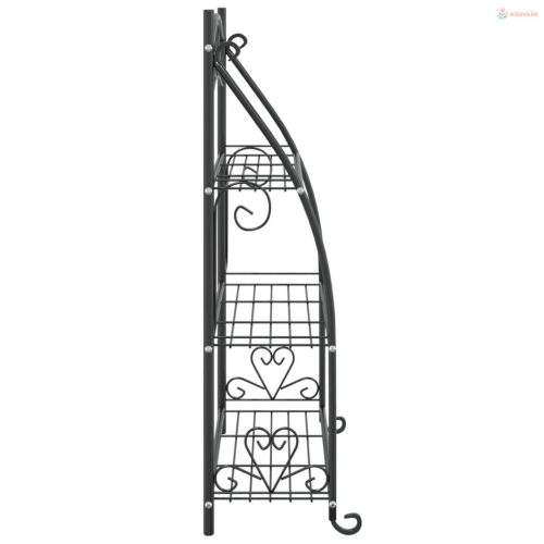 Fekete acél virágtartó 56 x 30 x 96 cm