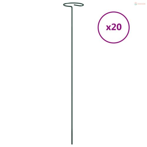 20 db sötétzöld acél kerti növénykaró 40 cm