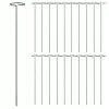 20 db sötétzöld acél kerti növénykaró 40 cm