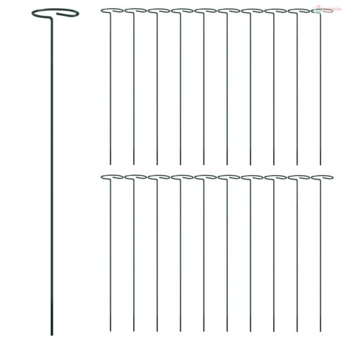 20 db sötétzöld acél kerti növénykaró 40 cm