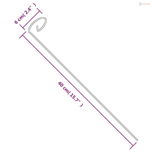 20 db sötétzöld acél kerti növénykaró 40 cm