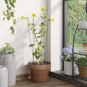 20 db sötétzöld acél kerti növénykaró 61 cm