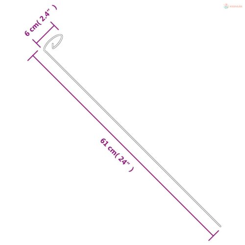 20 db sötétzöld acél kerti növénykaró 61 cm