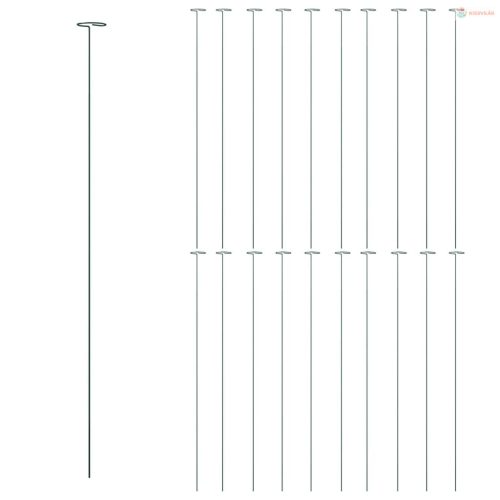 20 db sötétzöld acél kerti növénykaró 91 cm