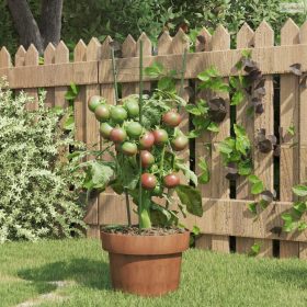 5 db zöld acél kerti növénytámasz 3 gyűrűvel 45 cm