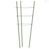 5 db zöld acél kerti növénytámasz 3 gyűrűvel 75 cm
