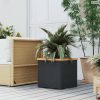 Fekete polyrattan ültetőláda 40 x 40 x 40 cm