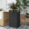 Fekete polyrattan ültetőláda 40 x 40 x 80 cm