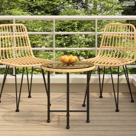 Edzett üveg és acél étkezőasztal Ø50 cm