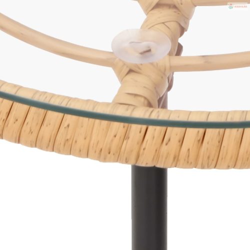 Edzett üveg és acél étkezőasztal Ø50 cm