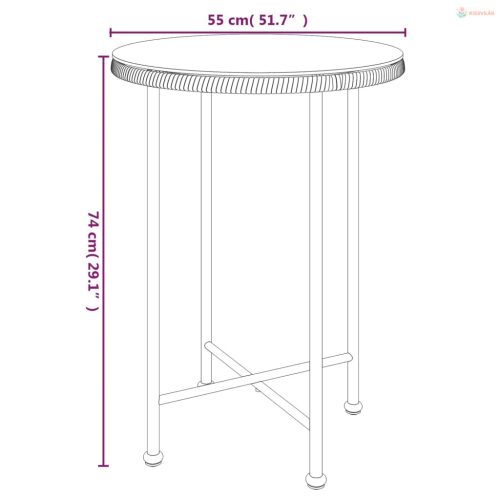 Edzett üveg és acél étkezőasztal Ø55 cm