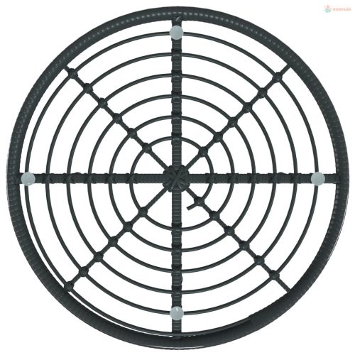 Fekete edzett üveg és acél étkezőasztal Ø80 cm