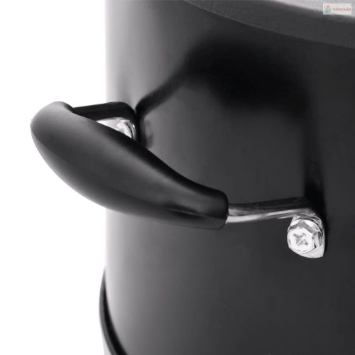 Fekete fém fatüzelésű kempingtűzhely 36 x 26 x 22,5 cm