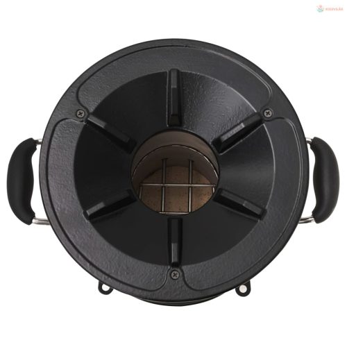 Ezüstszínű acél fatüzelésű kempingtűzhely 45,5 x 33 x 25,5 cm