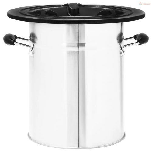 Ezüstszínű acél fatüzelésű kempingtűzhely 51,5 x 35 x 30,5 cm