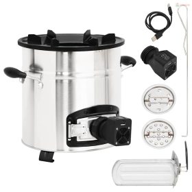   Ezüst acél fatüzelésű tűzhely USB-s légfúvóval 35,5x26x28 cm