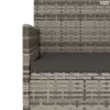 3 személyes szürke polyrattan kerti kanapé párnával