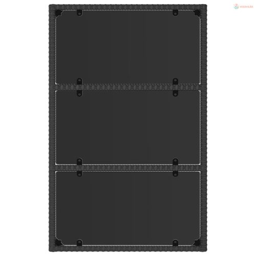 4 részes fekete polyrattan kerti ülőgarnitúra párnákkal