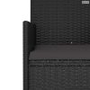 4 részes fekete polyrattan kerti ülőgarnitúra párnákkal