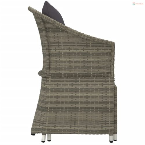 2 részes szürke polyrattan kerti ülőgarnitúra párnákkal