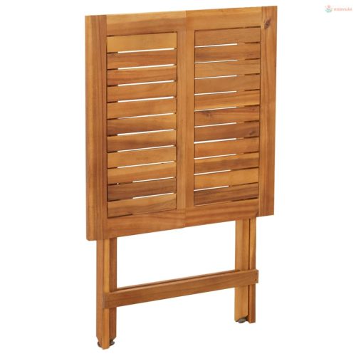 3 részes összecsukható tömör akácfa bisztrószett párnákkal