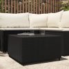 Fekete polyrattan négyzet alakú kerti dohányzóasztal 50x50x30cm