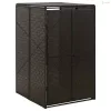 Fekete polyrattan kerekes kukatároló fészer 70 x 80 x 117 cm