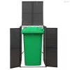 Fekete polyrattan kerekes kukatároló fészer 70 x 80 x 117 cm