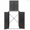 Fekete polyrattan kerekes kukatároló fészer 70 x 80 x 117 cm