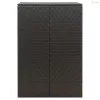 Fekete polyrattan kerekes kukatároló fészer 70 x 80 x 117 cm