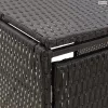 Fekete polyrattan kerekes kukatároló fészer 70 x 80 x 117 cm