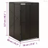 Fekete polyrattan kerekes kukatároló fészer 70 x 80 x 117 cm