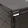 Fekete polyrattan dupla kerekeskuka tárolófészer 140x80x117 cm