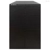Fekete polyrattan négyes kerekeskuka tárolófészer 274x80x117 cm