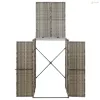 Szürke polyrattan kerekes kukatároló fészer 70 x 80 x 117 cm