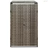 Szürke polyrattan kerekes kukatároló fészer 70 x 80 x 117 cm
