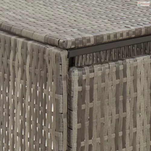 Szürke polyrattan kerekes kukatároló fészer 70 x 80 x 117 cm