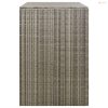 Szürke polyrattan dupla kerekeskuka tárolófészer 140x80x117 cm
