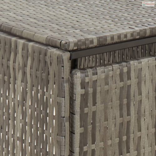 Szürke polyrattan dupla kerekeskuka tárolófészer 140x80x117 cm