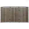 Szürke polyrattan hármas kerekeskuka tárolófészer 207x80x117 cm