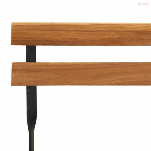 3 részes tömör tíkfa és acél összecsukható bisztrószett