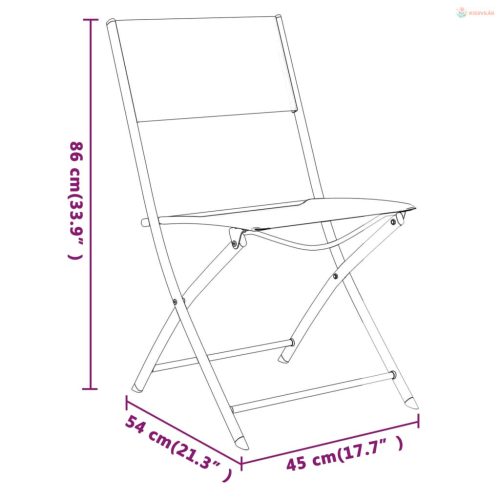 3 részes fekete acél kerti étkezőgarnitúra