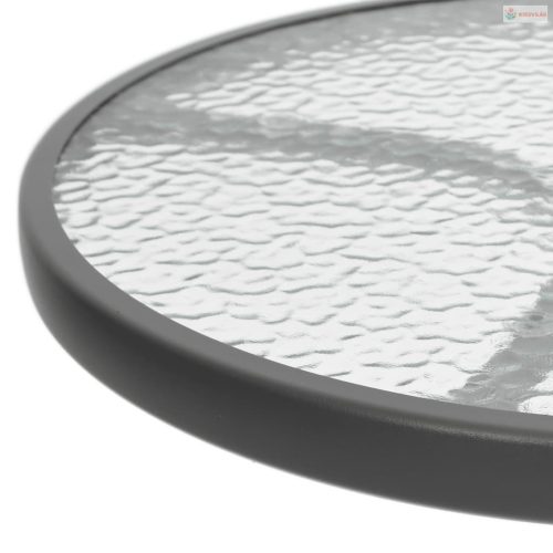 3 részes fekete acél kerti étkezőgarnitúra