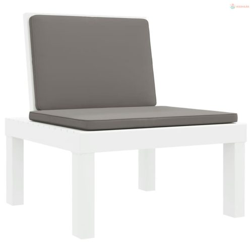 3 részes fehér polipropilén kerti ülőgarnitúra párnákkal