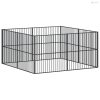 8 paneles fekete porszórt acél kutyajáróka