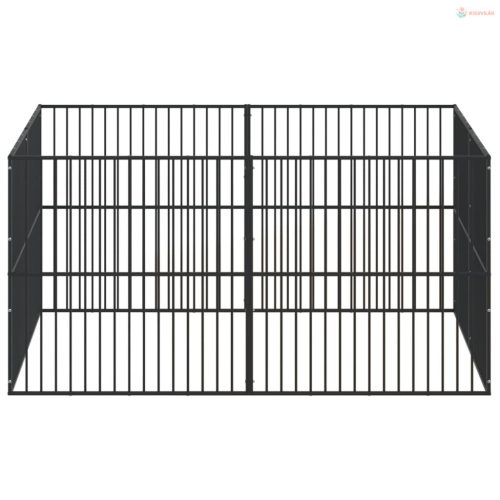 8 paneles fekete porszórt acél kutyajáróka