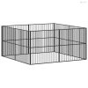 8 paneles fekete porszórt acél kutyajáróka